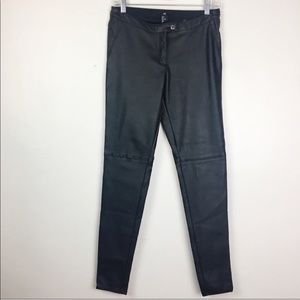 H&M Black Vegan Leather Pants Size 8